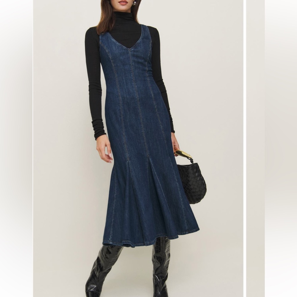 Reformation Serafina Denim Midi Dress